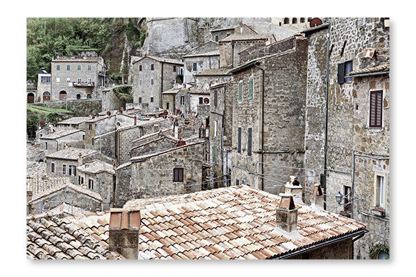  Sorano 16 po x 24 po : Cadre d'art mural et panneau de tissu