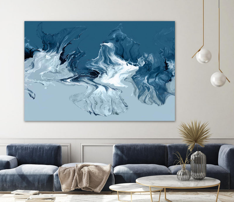 Œuvre d’art murale Giant Art « Azure Marble I » 72 x 48