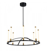 Lustre Infiniti noir et laiton mat à 8 ampoules à DEL intégrées