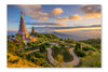  Landscape Of Two Pagodas At Doi Inthanon 28 po x 42 po : Cadre d'art mural et panneau de tissu
