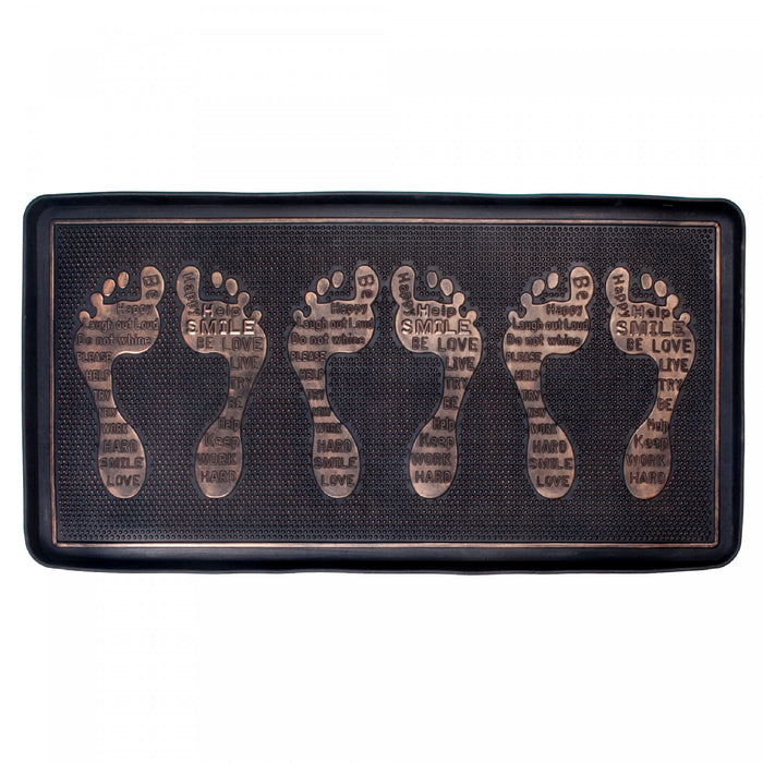 Tapis de plancher en caoutchouc avec traces de pas et tapis pour essuyer les bottes