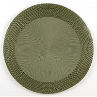 Napperon rond en vinyle avec bordure verte - ensemble de 12