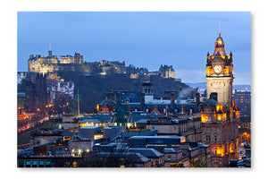  Edinburgh Castle 16 po x 24 po : Cadre d'art mural et panneau de tissu