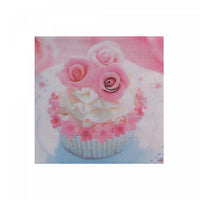 Paquet de 20 serviettes cocktail à 3 épaisseurs ornées d’un petit gâteau à roses - ensemble de 6 paquets