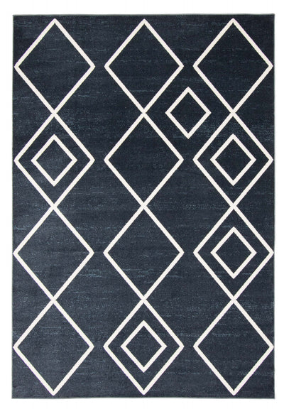 Kenza Blue Machine Washable Area Rug - 5'0" x 7'0"