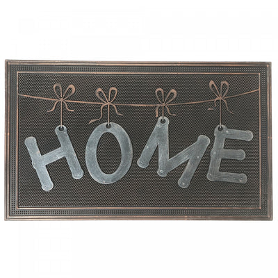 Rubber Stringline Home Floormat|Tapis de plancher en caoutchouc avec corde à linge épelant le mot « Home »