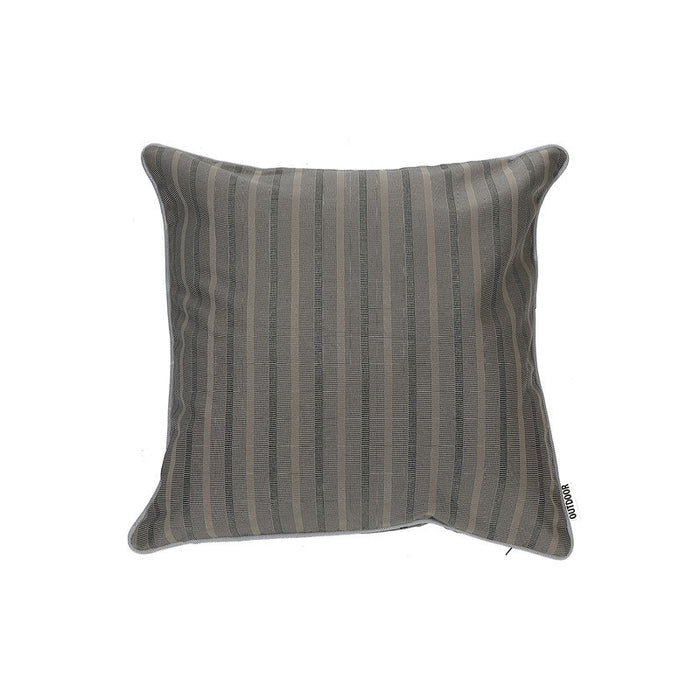 Coussin taupe rayé résistant à l’eau pour l’extérieur - ensemble de 2