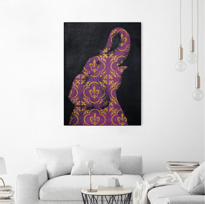 Œuvre d'art murale sur toile encadrée noire « Zoo Celebration I » 24 x 32