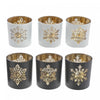 Bougeoirs pour bougie chauffe-plats en verre avec un seul flocon de neige - ensemble de 6 bougeoirs