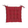 Coussin de chaise capitonné rouge rayé résistant à l’eau pour l’extérieur - ensemble de 2