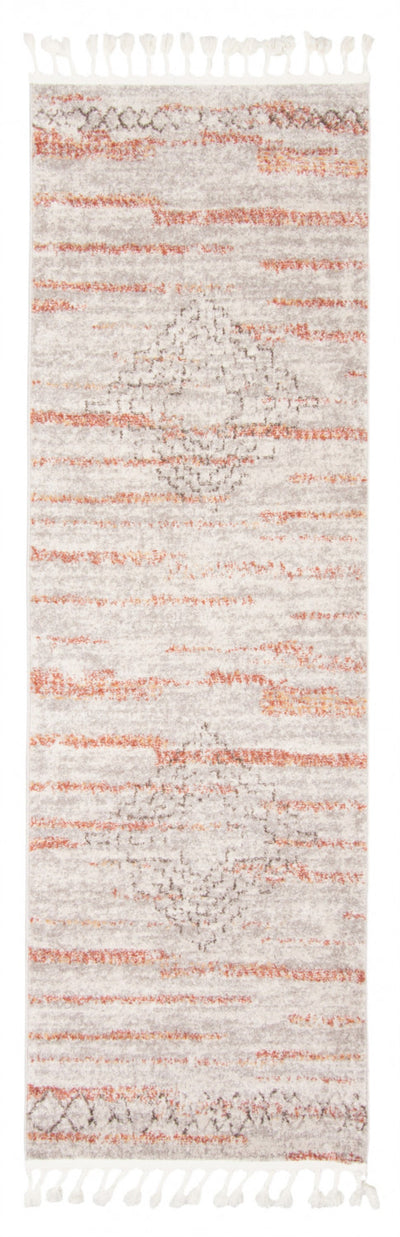 Vera Aztec Ivory/Copper Area Rug - 2'7" x 8'4"