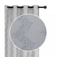 Rideau de 84 po argenté en jacquard à motif de chevron - ensemble de 2