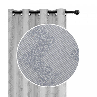 Jacquard Panel Chevron Silver 84" - Set of 2 Drapes and Blinds|Rideau de 84 po argenté en jacquard à motif de chevron - ensemble de 2