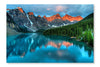 Moraine Lake Sunrise Colourful Landscape 16 po x 24 po : Oeuvre d’art murale en panneau de tissu sans cadre