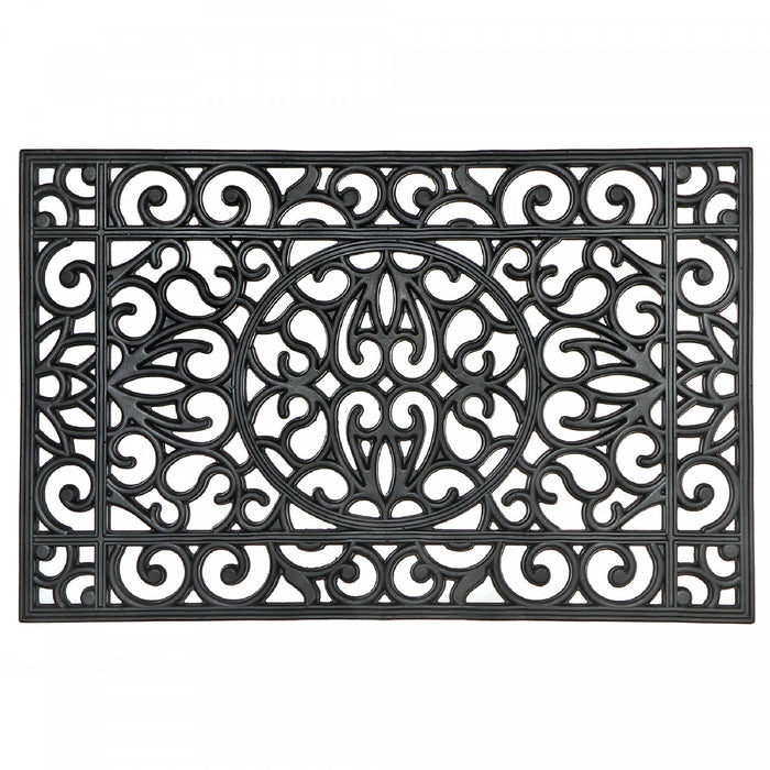 Tapis de plancher 23 x 36 à motifs circulaires de type grille en caoutchouc
