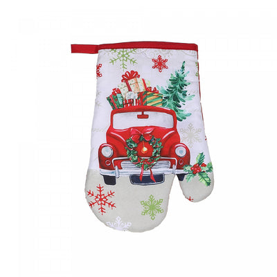 Oven Mitt Truck with Gifts - Set of 4|Mitaine de four ornée d’un camion transportant des cadeaux - ensemble de 4