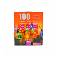 Jeu de 100 petites lumières pour l’intérieur et l’extérieur avec ampoules multicolores - ensemble de 2 jeux de lumières de Noël