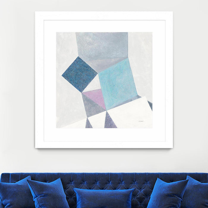 Œuvre d’art murale encadrée blanche et mate « Bay Bridge V1 » 36 x 36