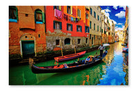  Venice Gondola 28 po x 42 po : Cadre d'art mural et panneau de tissu