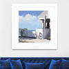 "Key West Cabana Ii" Matted and Framed White 30x30 Wall Art