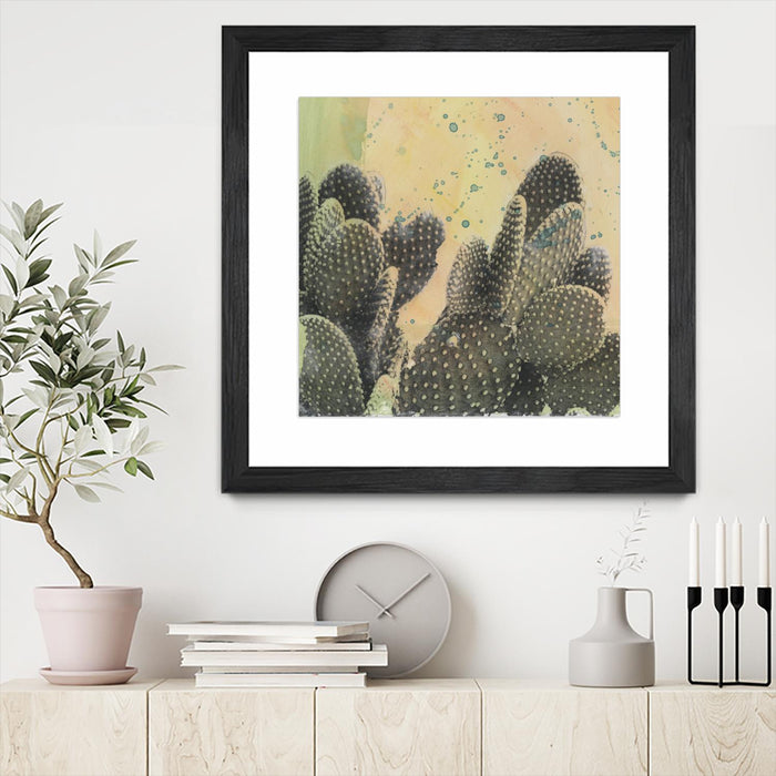 Œuvre d’art murale encadrée noire et mate « Desert Dreams Ii » 30 x 30