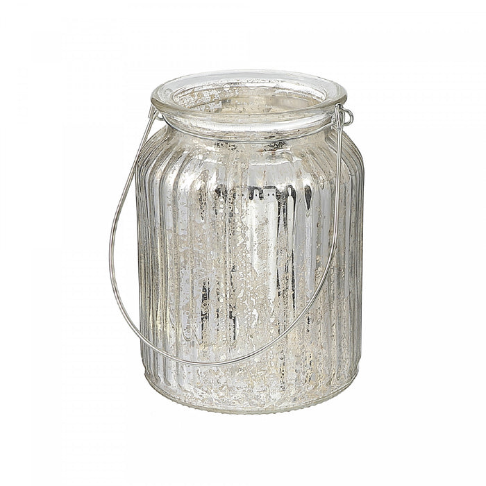 Bougeoir pour bougie chauffe-plats en verre de mercure côtelé