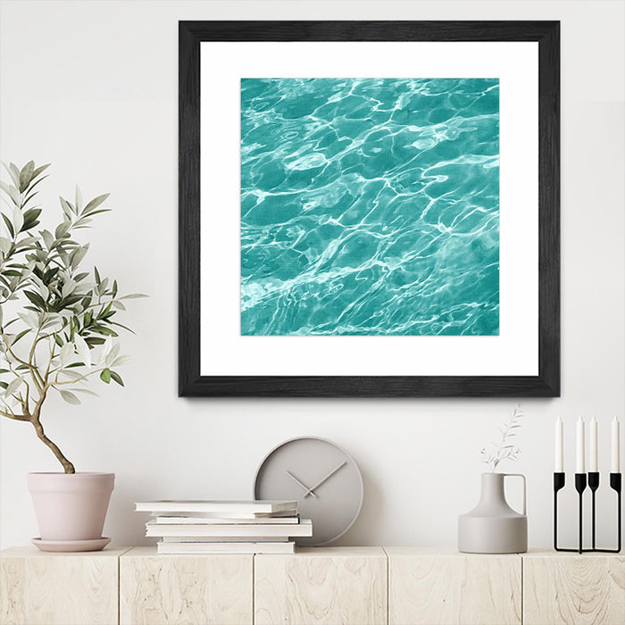 Œuvre d’art murale encadrée noire et mate « Ripple I » 36 x 36