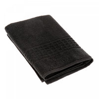 Serviette de bain nattée noire 27 x 50 - ensemble de 2 serviettes