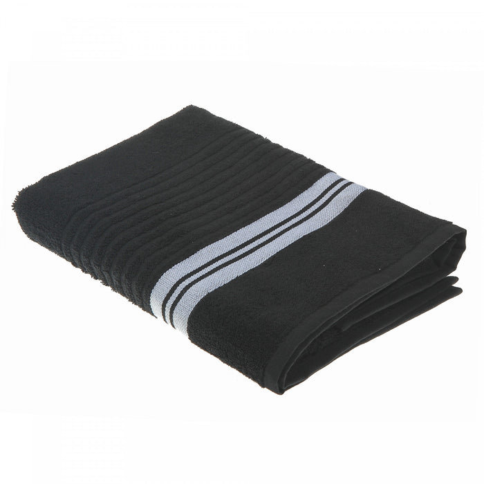 Serviette de bain noire 27 x 50 de luxe - ensemble de 2 serviettes