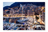  Monaco Yachts 16 po x 24 po : Cadre d'art mural et panneau de tissu