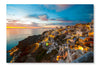  Santorini Greece 16 po x 24 po : Cadre d'art mural et panneau de tissu