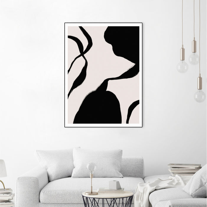 Œuvre d’art murale sur toile encadrée noire « Mouvement » 24 x 32