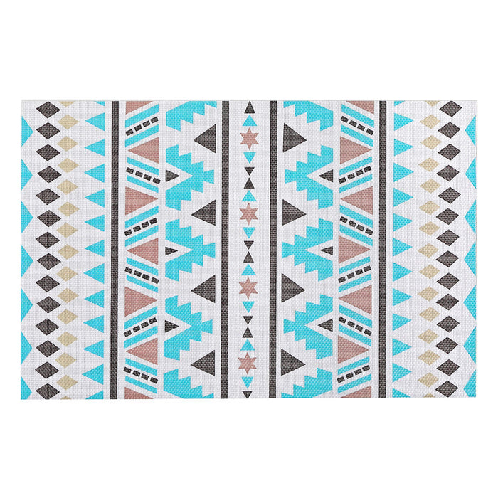 Napperon turquoise en vinyle de style bohème - ensemble de 12