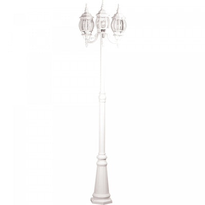 Classico 3-Light Outdoor White Lantern and Post 