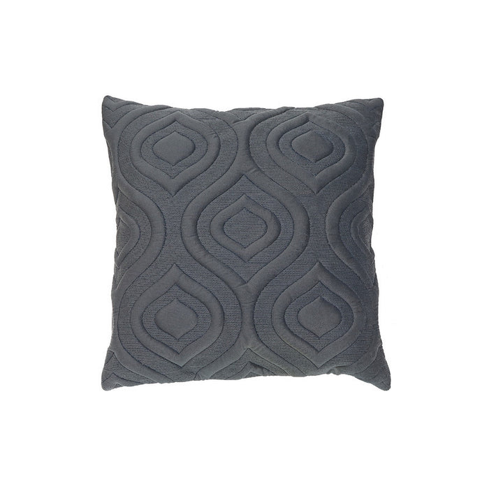 Coussin gris en velours avec relief - ensemble de 2
