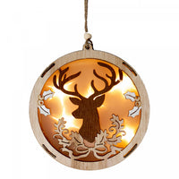 Ornement rond à découpes en bois à DEL - ensemble de 6 ornements de Noël