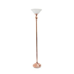 Lampe à pied torchère Elegant Designs à 1 ampoules, or rose