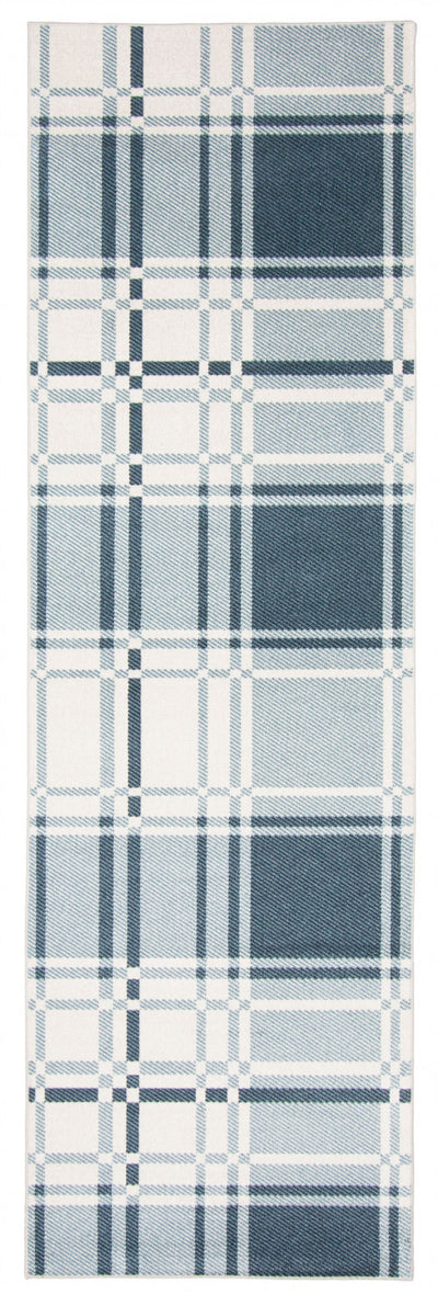 Roma Blue Machine Washable Area Rug - 2'6" x 8'0"
