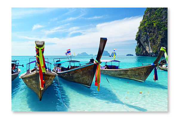  Thailand 16 po x 24 po : Cadre d'art mural et panneau de tissu