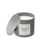 Bougie parfumée de luxe de 14 oz à 3 mèches à arôme de mohair argent avec couvercle - ensemble de 2