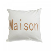 Coussin en tissu blanc avec imprimé « maison » doré - ensemble de 2 coussins
