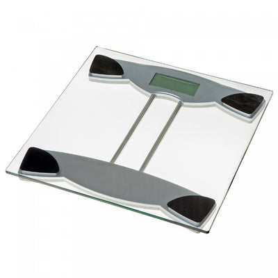 Digital Glass Body Scale Square - Clear Bath Accessories|Pèse-personne numérique carré en verre - accessoires de salle de bain transparents