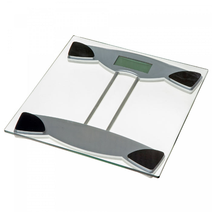 Pèse-personne numérique carré en verre - accessoires de salle de bain transparents