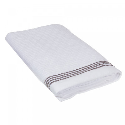 Luxury Stitch Bath Towel 30 x 60 White - Set of 2 Towels|Serviette de bain brodée luxueuse 30 x 60 blanche - ensemble de 2 serviettes