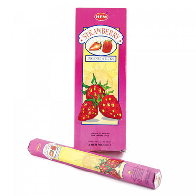 Hem Incense 20 Stick Strawberry - Set of 6 Incense Sticks|20 bâtons d’encens Hem à arôme de fraise - ensemble de 6 paquets de bâtons d’encens