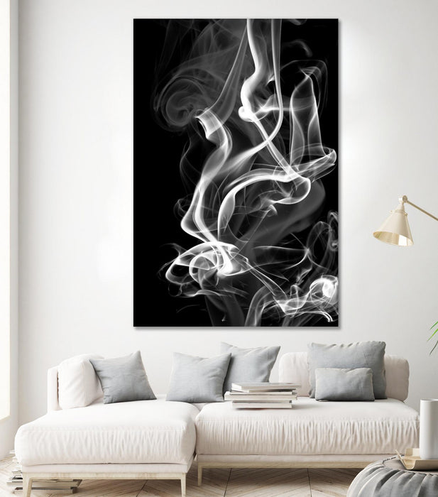 Œuvre d’art murale Giant Art « Black Smoke Abstract » 84 x 54