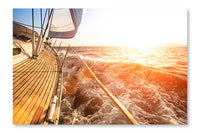  Luxury Yachts 16 po x 24 po : Cadre d'art mural et panneau de tissu