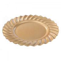 Assiette de présentation de 13 po dorée ornée de vagues - ensemble de 6