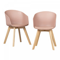  Flam Ensemble de 2 chaises de salle à manger - Rose 