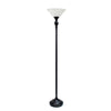 Lampe à pied torchère Elegant Designs à 1 ampoule, bronze restauré et blanche
